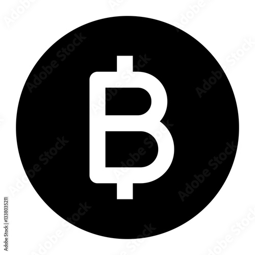 Bitcoin Icon. Bitcoin, Crypto, Blockchain, Currency, Token, Coin, Investment, Exchange. Vector Icon Illustration
