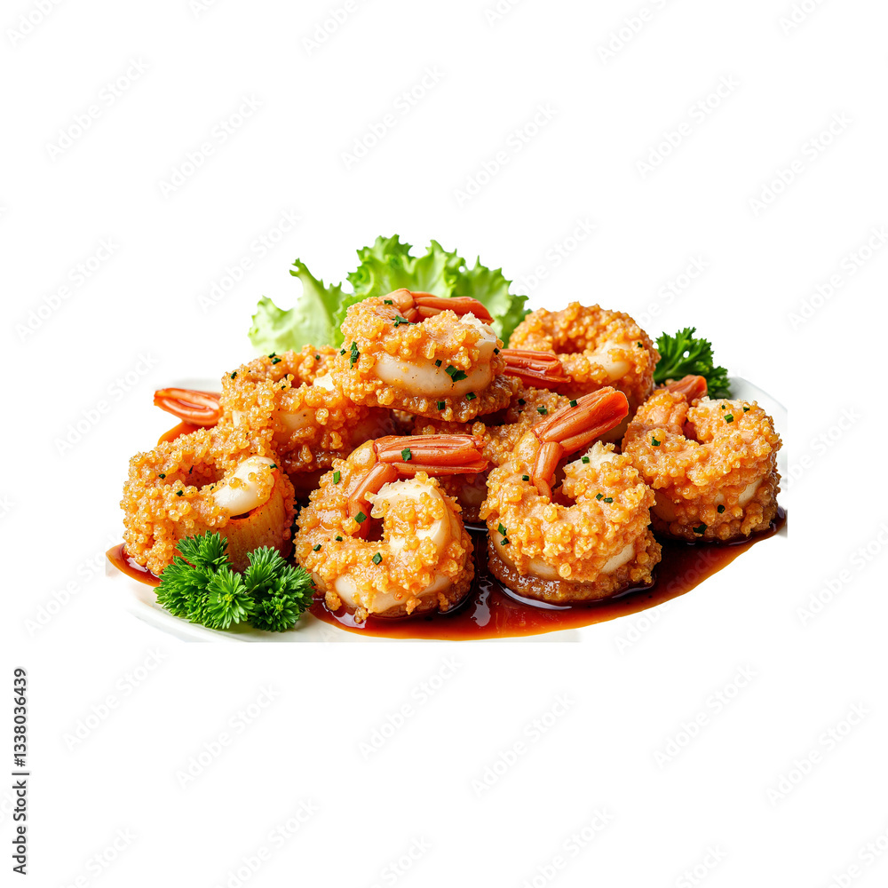 Shrimp Tempura Roll with Sauce, Isolated on Transparent Background for Food Blogs and Menus Shrimp Tempura Roll with Sauce, Isolated on Transparent Background for Food Blogs and Menus