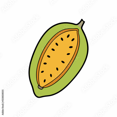 vector illustration of a hala fruit