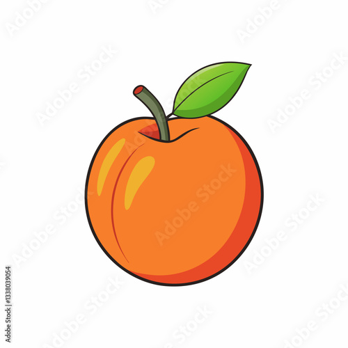 nectarine with leaf