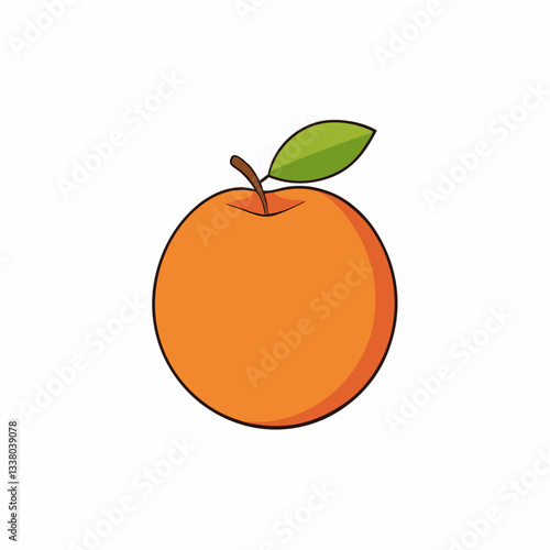 nectarine with leaf