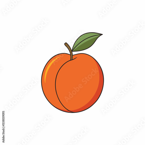 nectarine with leaf