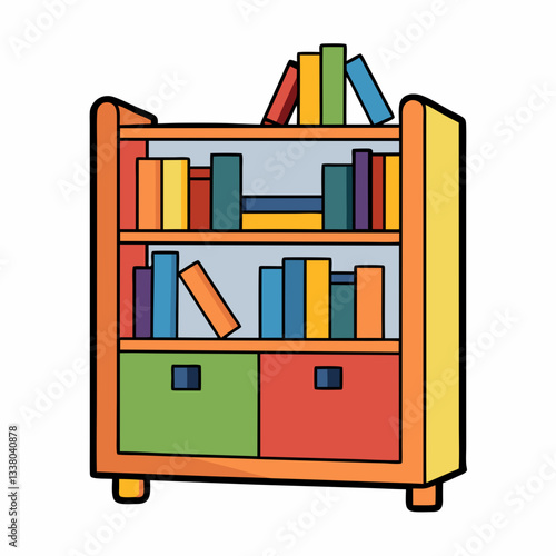 vector illustration of a bookshelf