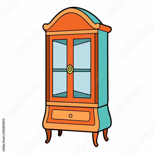 curio cabinet on white