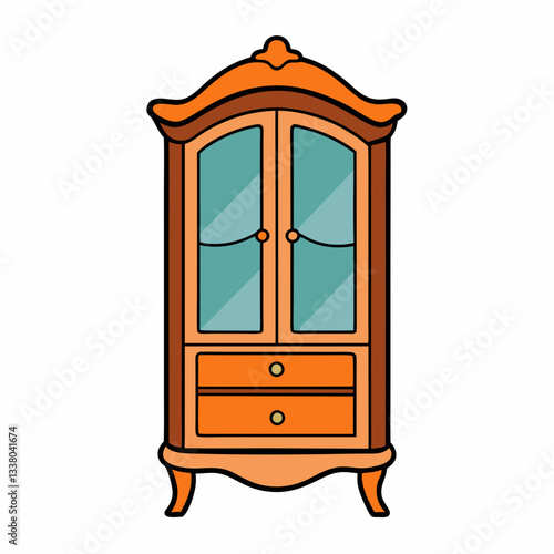 curio cabinet on white