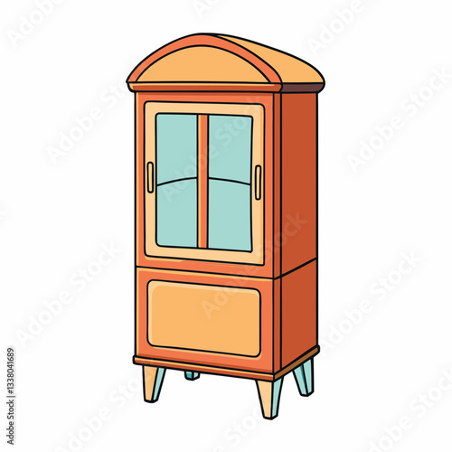 curio cabinet on white