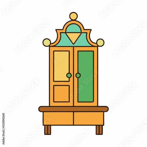 vector illustration of a hall tree