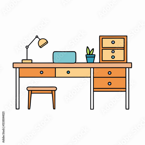 secretary desk on white