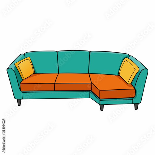 sectional sofa isolated on white background
