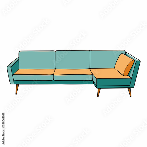 sectional sofa isolated on white background