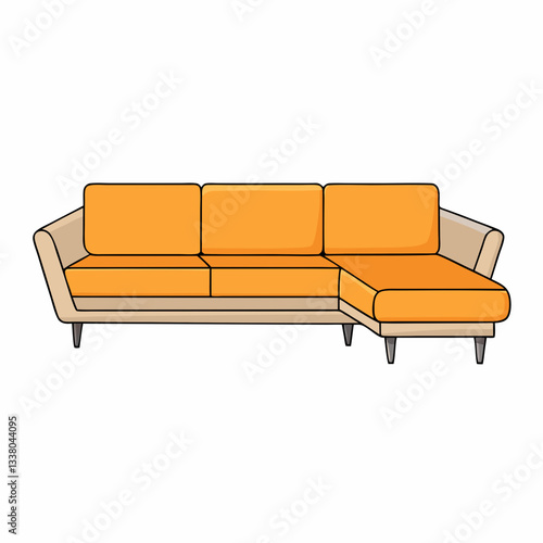 sectional sofa isolated on white background
