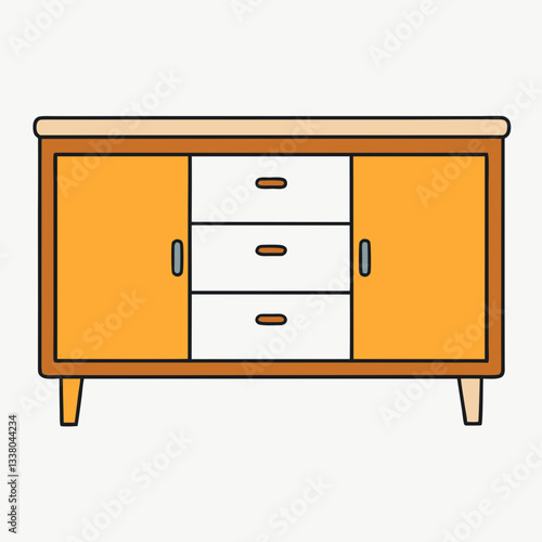 sideboard isolated on white