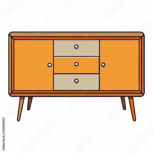 sideboard isolated on white
