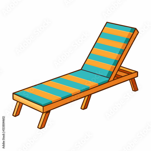 sun longue on white background