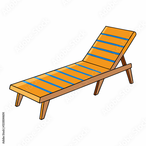 sun longue on white background