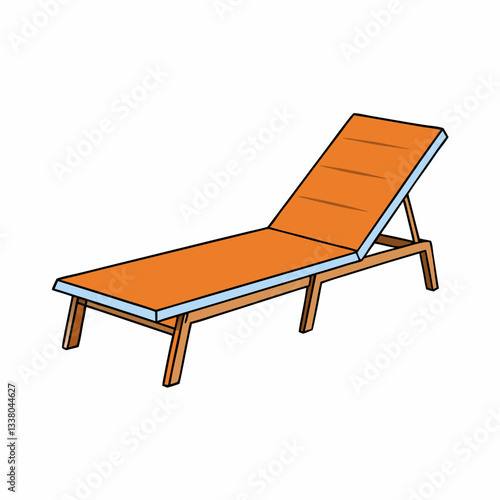 sun longue on white background