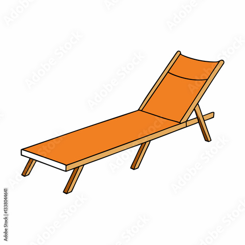 sun longue on white background