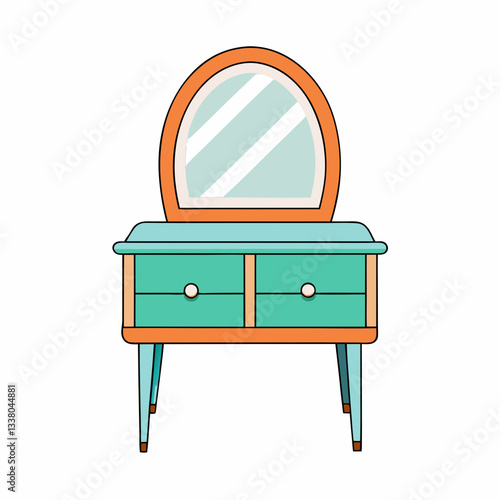 vanity table isolated on white