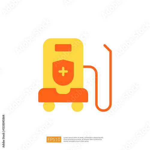 Stylized Clean And Disinfect Vacuum Icon With Medical Cross Symbol For Hygiene And Sanitation Applications