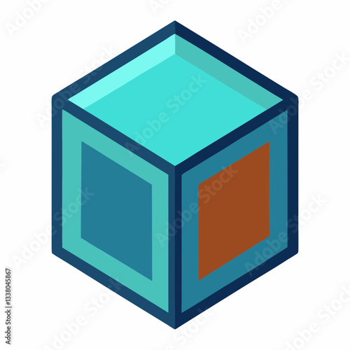modern cube with subtle 3d effect