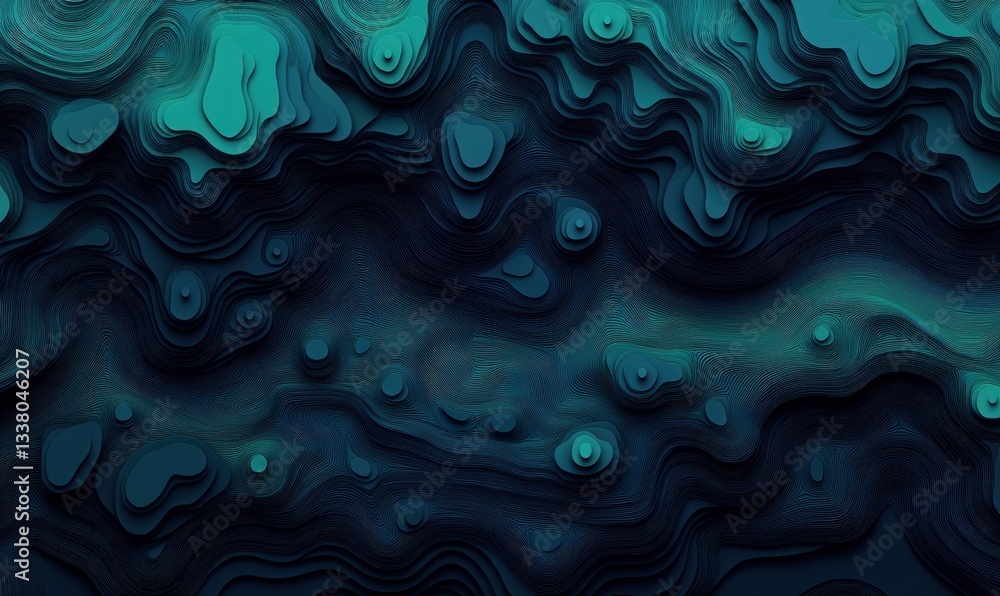 Abstract 3D topographic landscape background, digital art, design element Abstract 3D topographic landscape background, digital art, design element