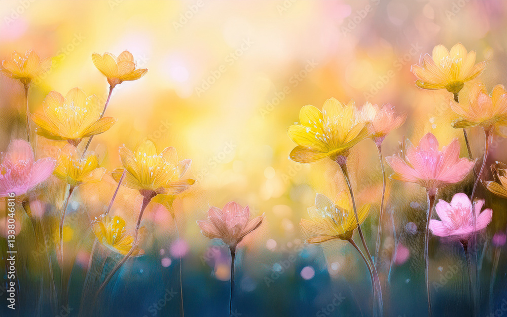Obraz premium Abstract background with Cambodia National flower field, part 2