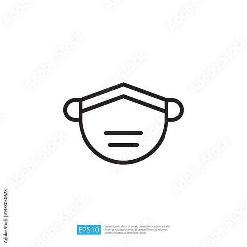 Simple Icon of Face Mask Symbolizing Health and Safety in Clean and Disinfecting Practices to Prevent Virus Transmission and Promote Hygiene