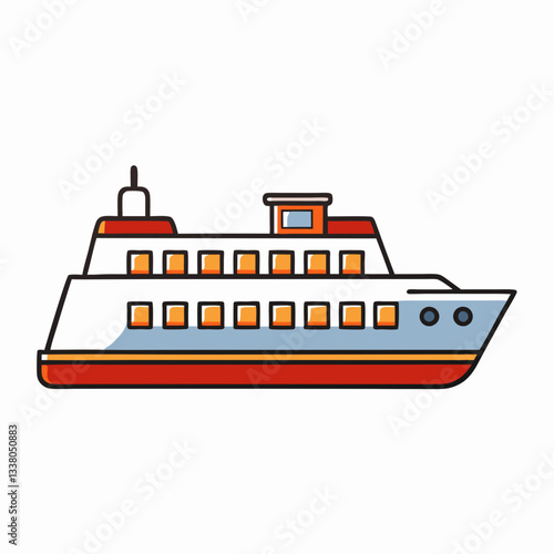 vector illustration of a ferry