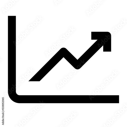 Chart Icon. Chart, Growth, Gain, Increase, Rise, Progress, Profit, Ascend. Vector Icon Illustration