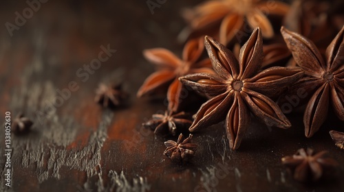 star anise on a wooden background