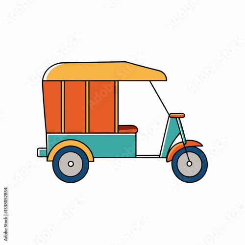 rickshaw isolated on white