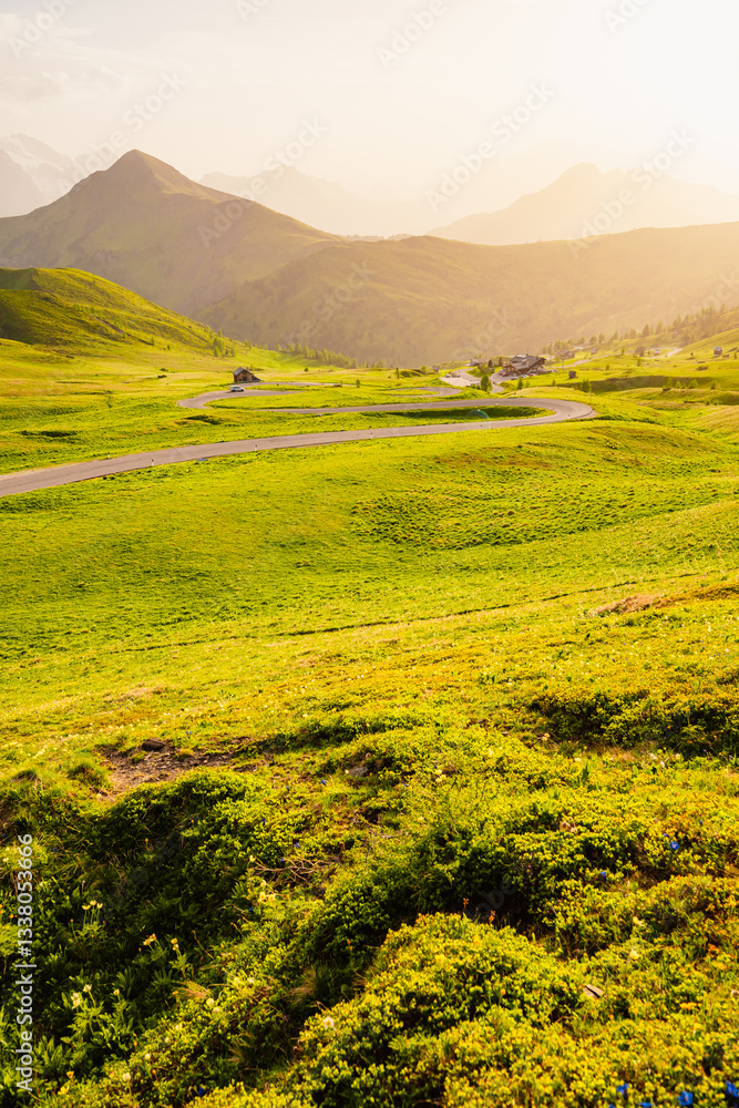 Fototapeta premium Ra Gusela Peak of Nuvolau group in the Italian Dolomites mountain at Giau Pass in South Tyrol Italy.