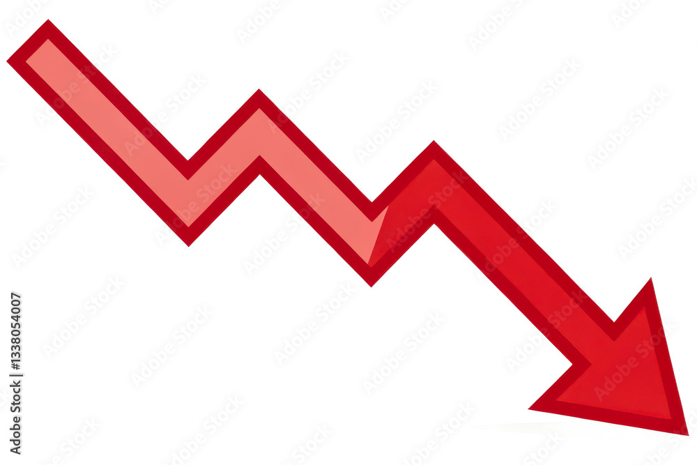 A bold red downward arrow symbolizes a decline or decrease, often used in financial or analytical contexts. A bold red downward arrow symbolizes a decline or decrease, often used in financial or analytical contexts.