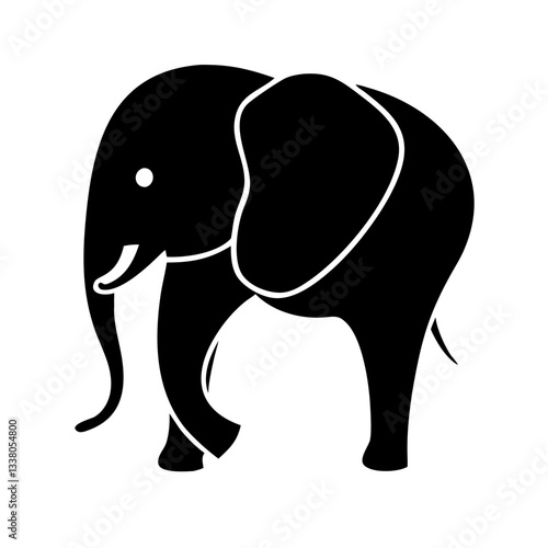 ute, playful baby elephant vector, perfect for children's products and educational content.