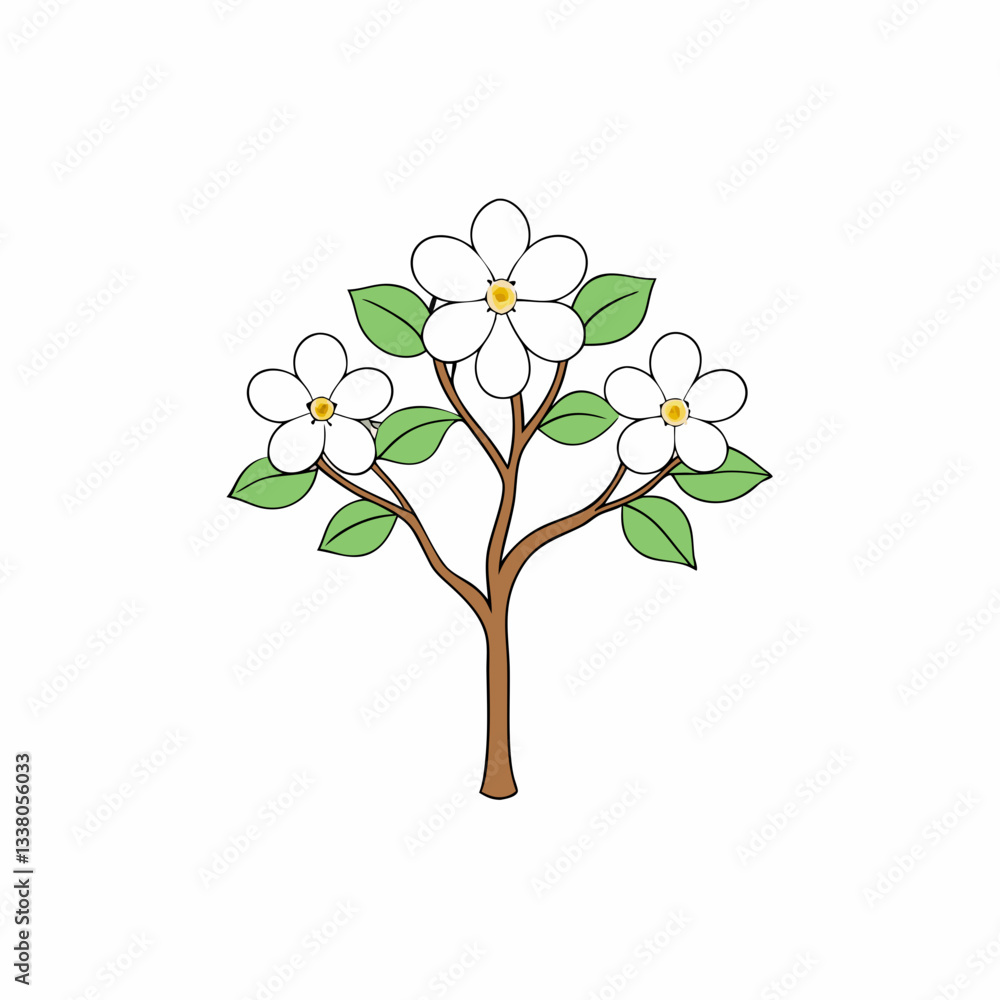 Fototapeta premium dogwood tree with leaves