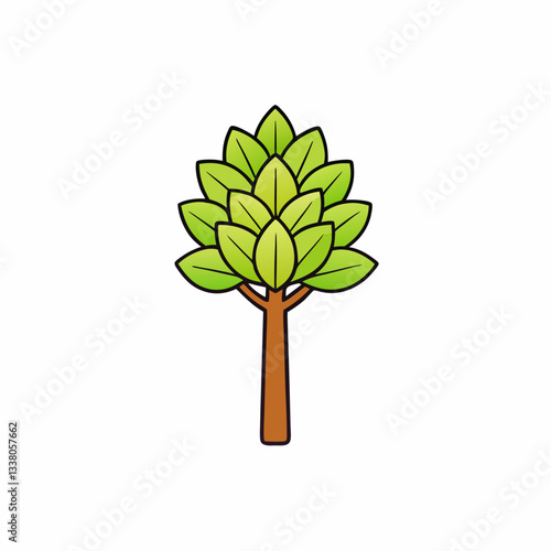 pineapple guava tree isolated on white