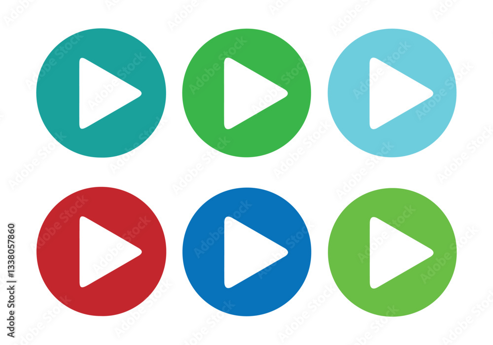 Media player icon. Play button icon set. audio or video play button vector symbol. Eps 10 Media player icon. Play button icon set. audio or video play button vector symbol. Eps 10