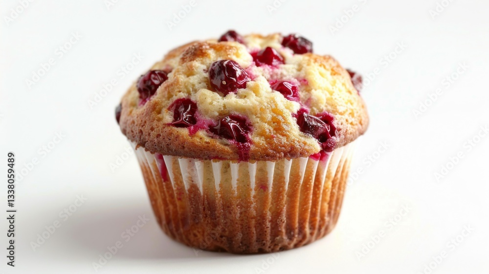 A muffin with blueberries and a white wrapper A muffin with blueberries and a white wrapper