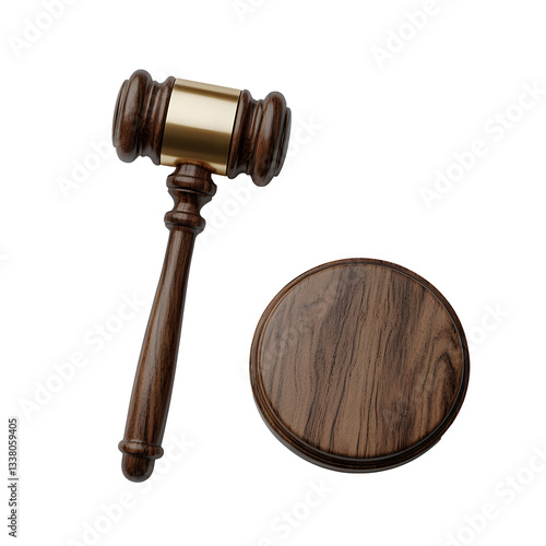 Symbolic Judge's Gavel with Sound Block Representing Justice