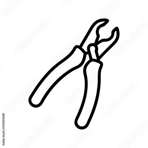 Nail clippers design, minimalistic style, black line art