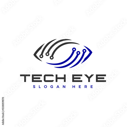 Eye tech logo vector design template