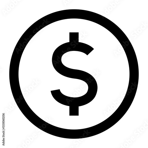 Coin Icon. Coin, Dollar, Currency, Money, Cash, Gold, Investment, Trade. Vector Icon Illustration
