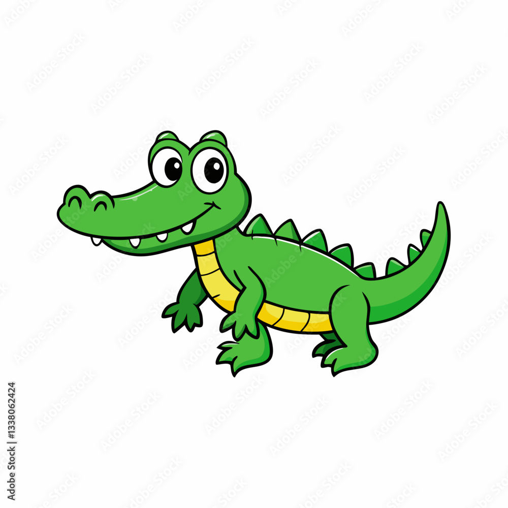 cartoon alligator isolated on white cartoon alligator isolated on white