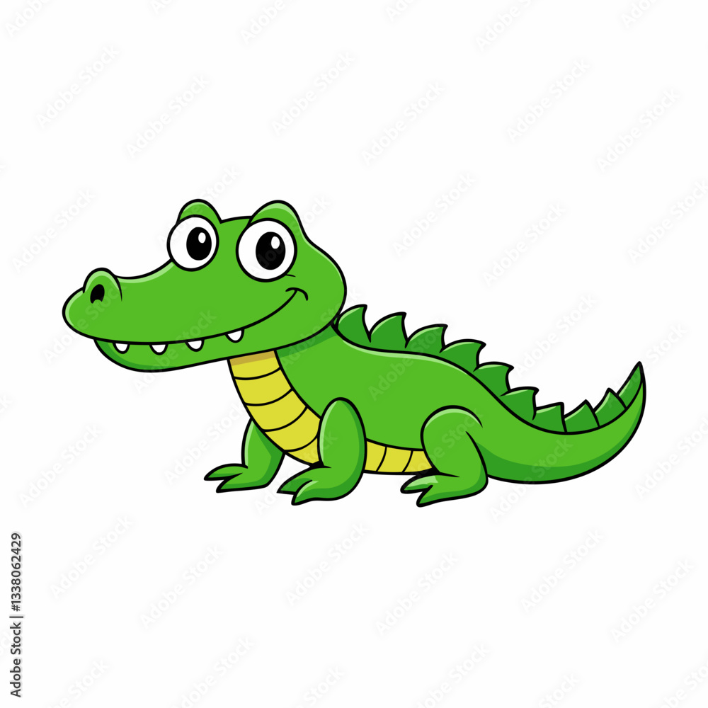 cartoon alligator isolated on white cartoon alligator isolated on white