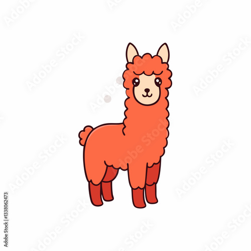 vector illustration of a cartoon alpaca