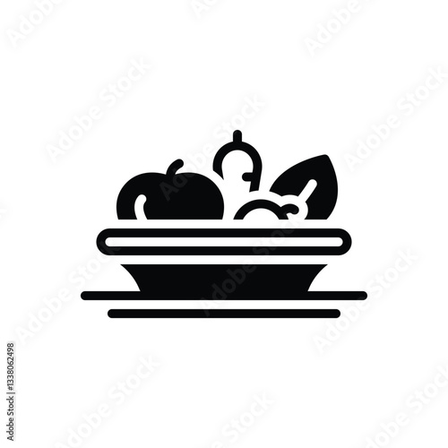 Black solid icon for food