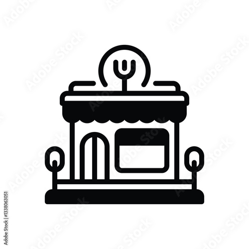 Black solid icon for restaurant