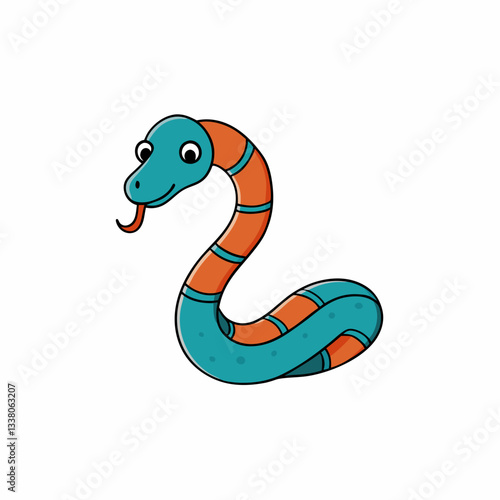 vector illustration of a cartoon boa