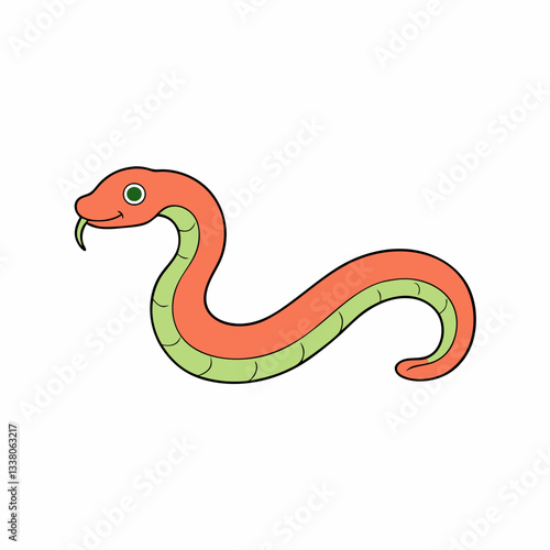 vector illustration of a cartoon boa