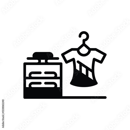 Black solid icon for textile